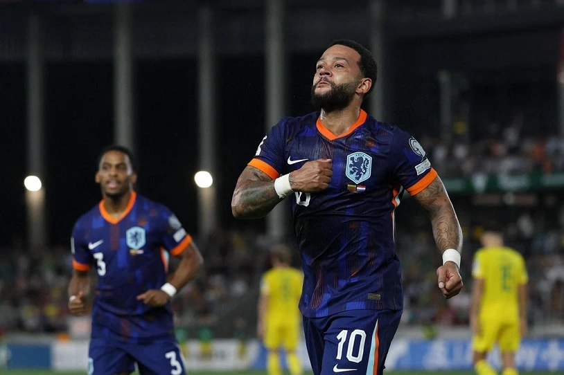 Memphis Depay lập cú đúp trước Lithuania